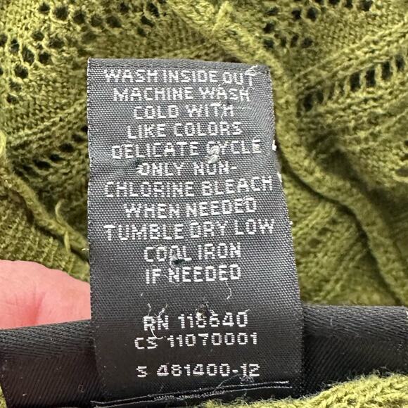 Lane Bryant Olive Green Ruffled Trim Open Front Cardigan Sweater 18/20W - Picture 7 of 7